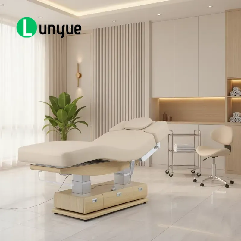 Wellness Spa With Massage - Luxury Beige Electric Facial Massage Bed